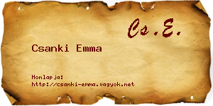 Csanki Emma névjegykártya